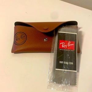 Ray-Ban Brown sunglass Case with cloth in packaging